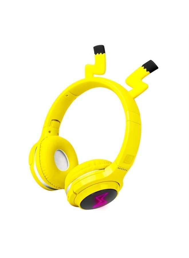 NEXORX NexTunes 003 Lite Kids Headphones – Bluetooth 5.0, 6H Playtime, Safe 85dB Volume Limit, Built-in Mic, Foldable & Lightweight Design for Ages 3+ Yellow - Image 1